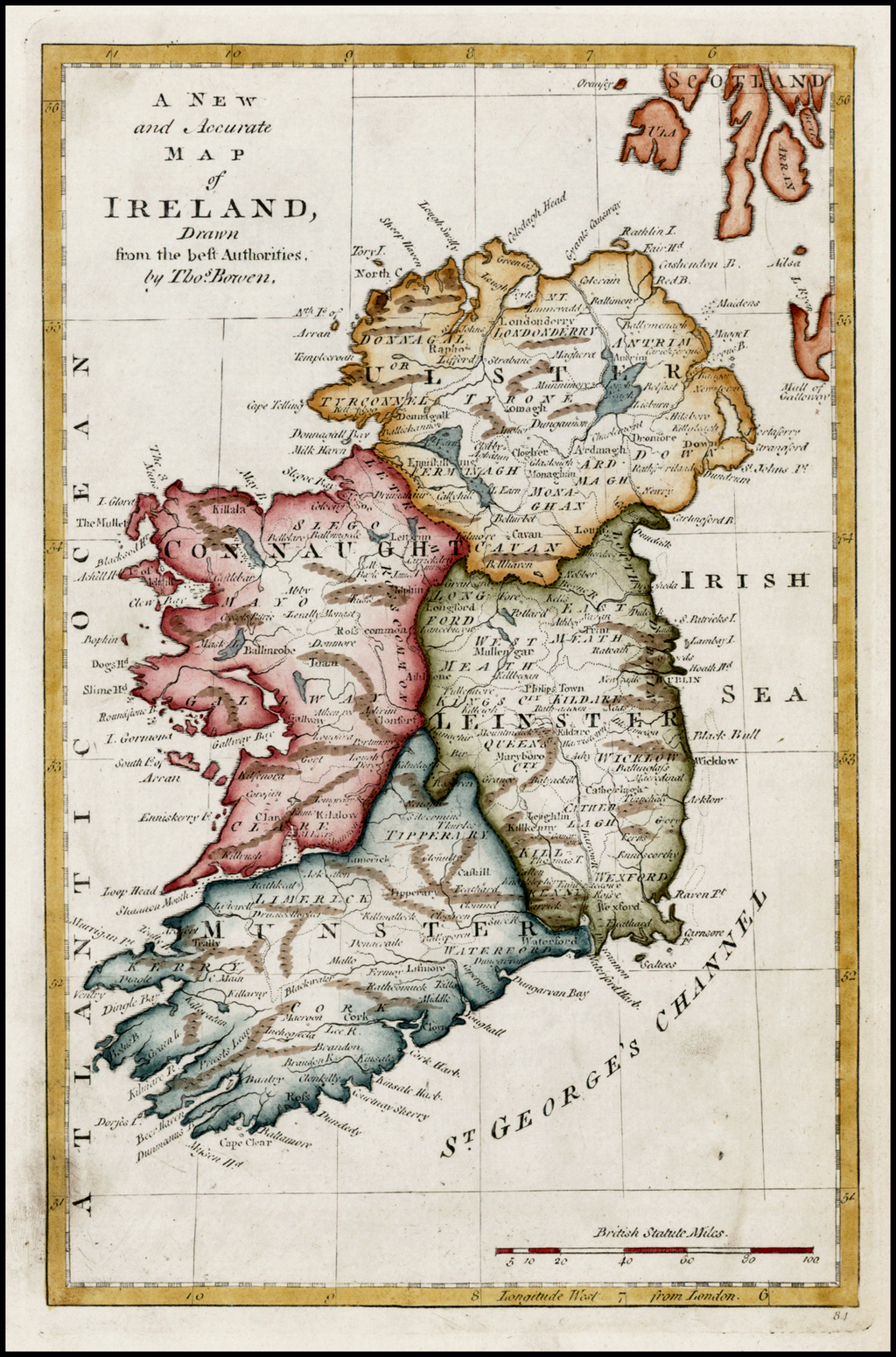 A New and Accurate Map of Ireland, Drawn from the best Authorities