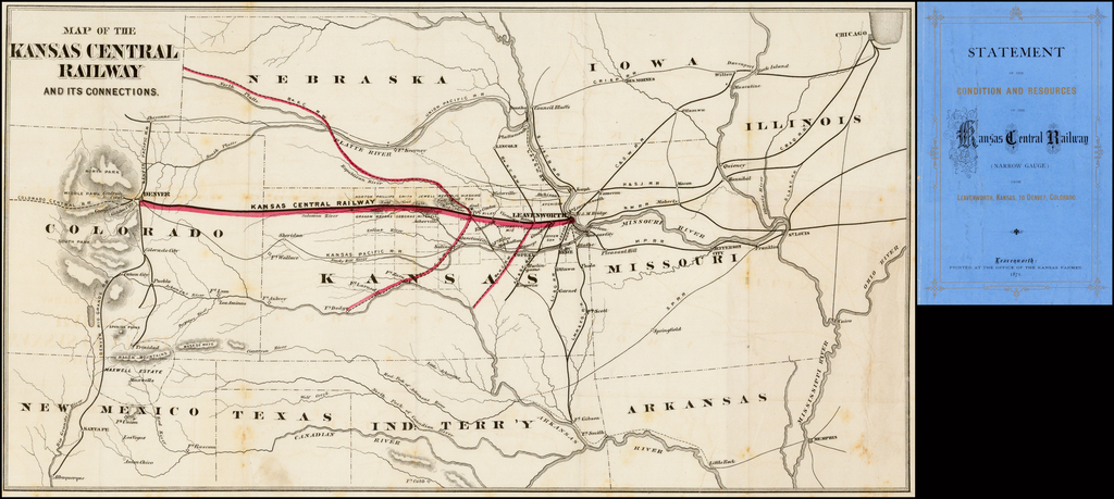 Map Of The Kansas Central Railway And Its Connections (with Statement E4B