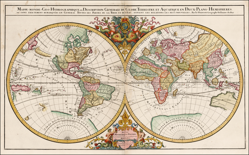 Mappe Monde Geo Hydrographique Ou Description Generale Du