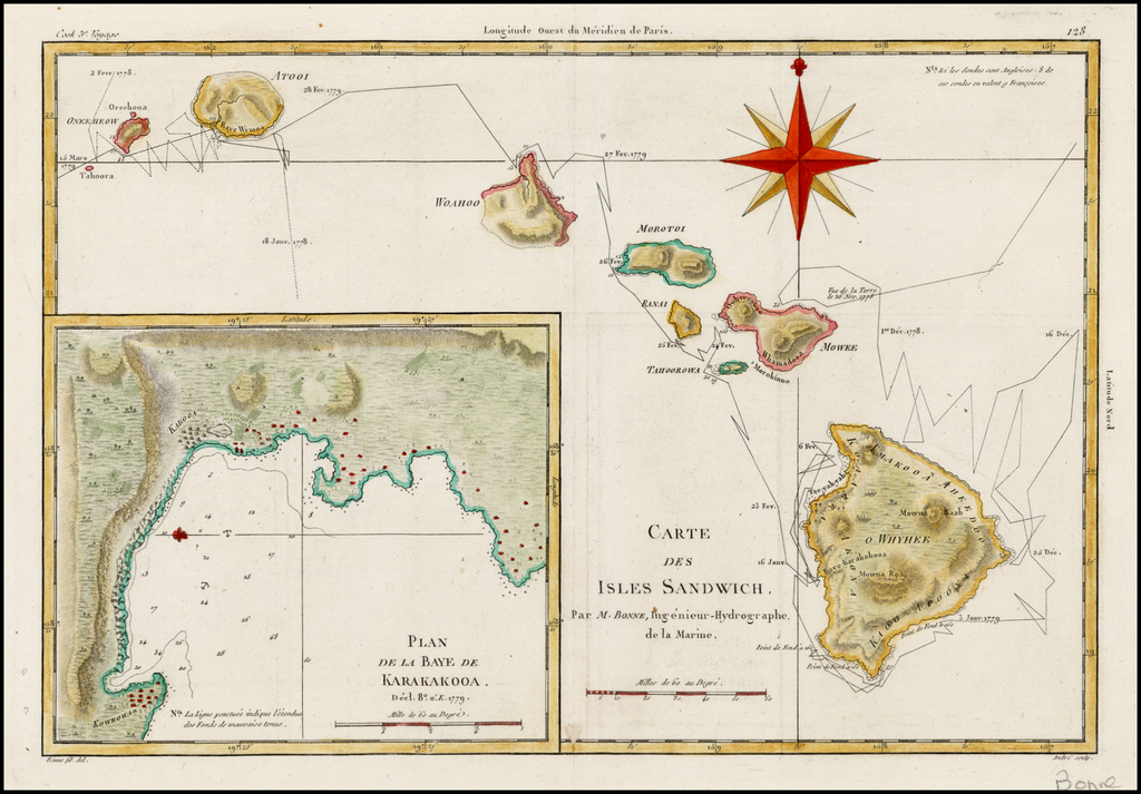 Carte Des Isles Sandwich . . . Barry Lawrence Ruderman Antique Maps Inc.