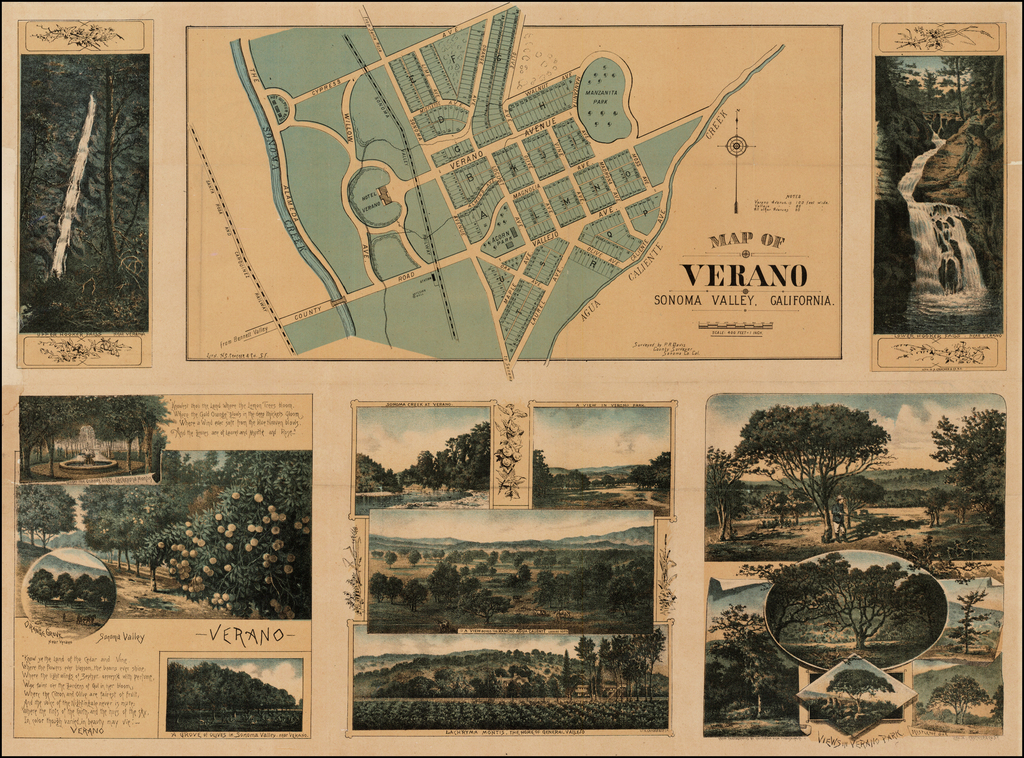 Map of Verano Sonoma Valley, California Barry Lawrence Ruderman