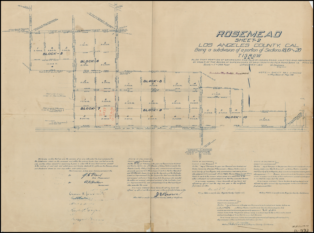 Rosemead Sheet2 Los Angeles County, Cal. Being a subdivision of a