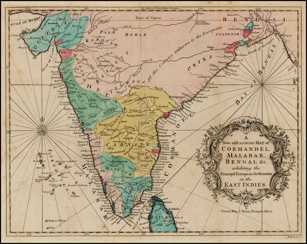 A New and accurate Map of Cormandel, Malabar, Bengal &c. exhibitng the ...