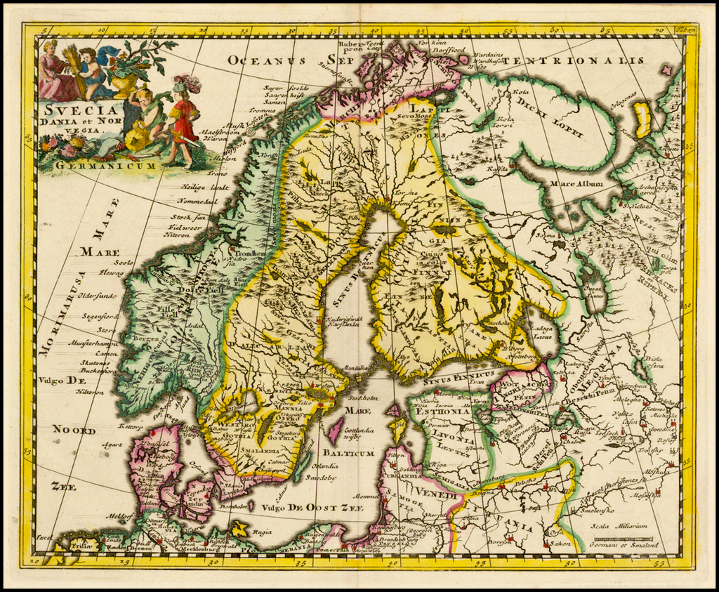 Suecia Dania Et Norvegia Barry Lawrence Ruderman Antique Maps Inc 4086