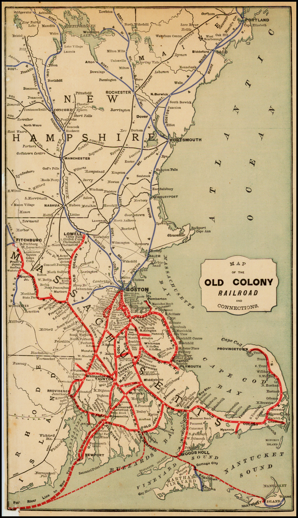 Old Colony Railroad and Connections Barry Lawrence Ruderman Antique Maps Inc.