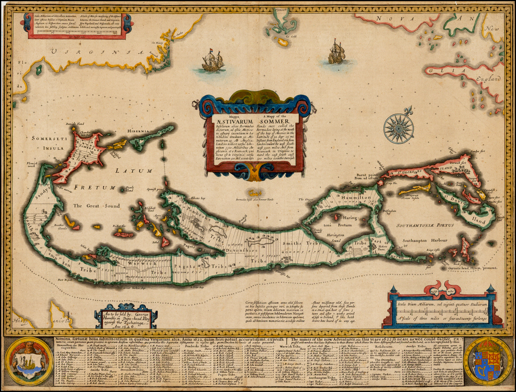 Mappa Aestivarum Insularum Alias Bermudas Dictarum A Map Of The Sommer Ilands Once Called 1057