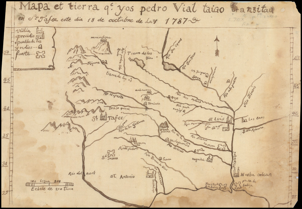 Texas, Plains, Kansas, Missouri, Nebraska, Oklahoma & Indian Territory, Southwest, Rocky Mountains and Mexico Map By Pedro  Vial