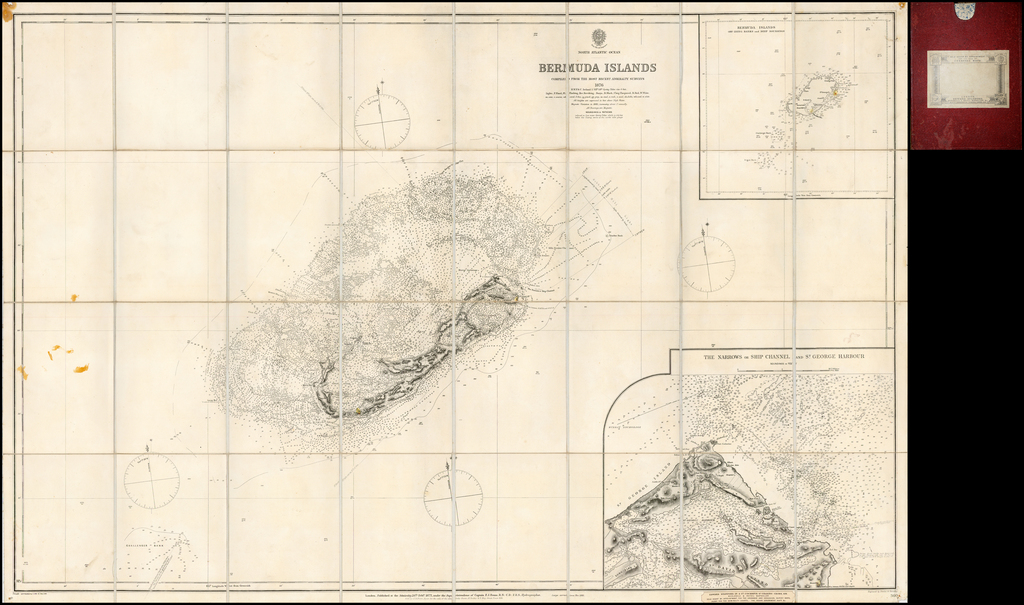 Bermuda Islands Compiled From The Most Recent Admiralty Surveys 1876 1881 St George 1070