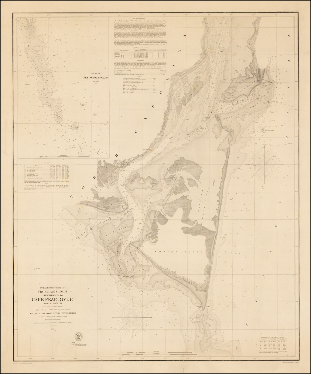 Preliminary Chart of Frying Pan Shoals and Entrances to Cape Fear River