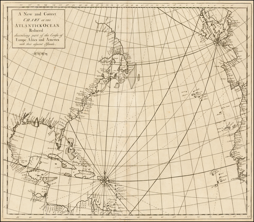 A New and Correct Chart of the Atlantick Ocean Reduced describing part of the Coasts of Europe