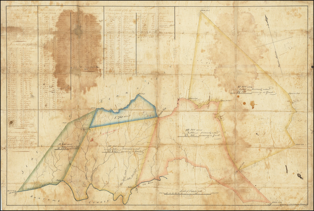 Burke County North Carolina Plan Of The 16000 22680 8760 99200 And 59000 Acre Tracts In 8019