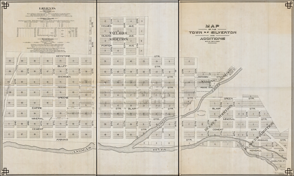 Map of the Town of Silverton and Additions (manuscript) Barry