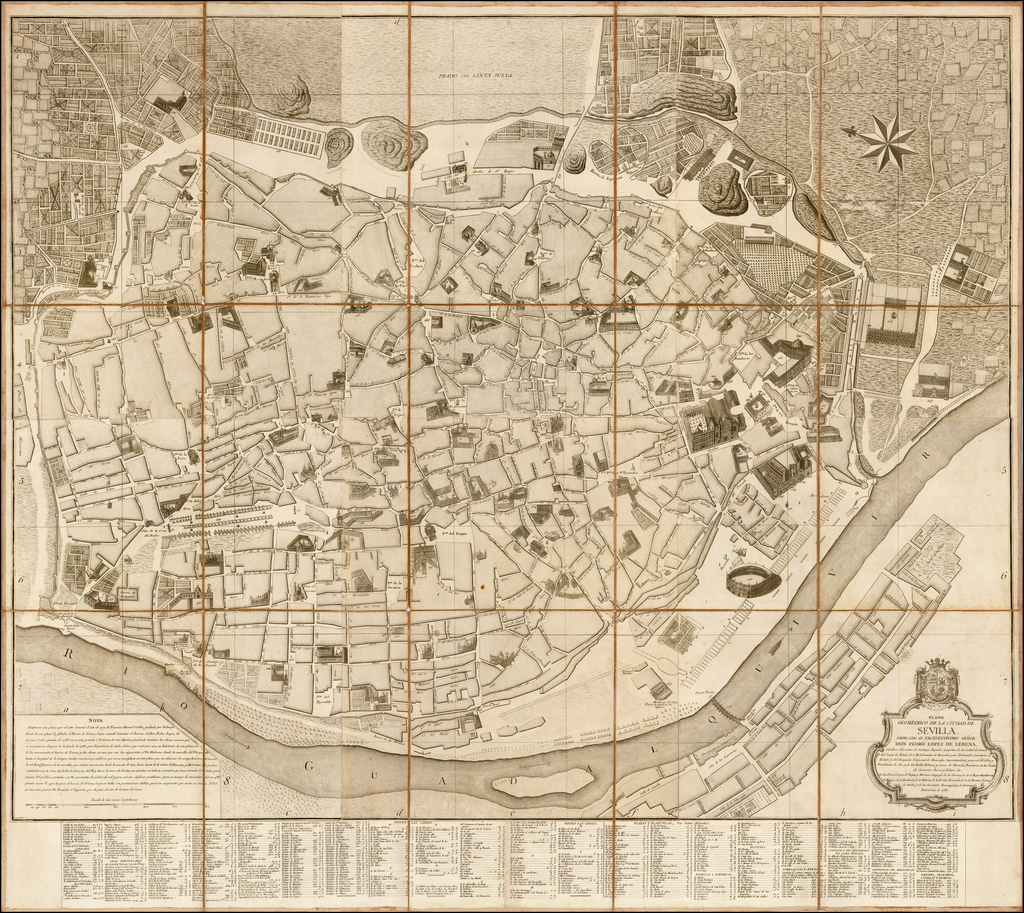 Севилья на карте. Plan of Sevilla Karedral.