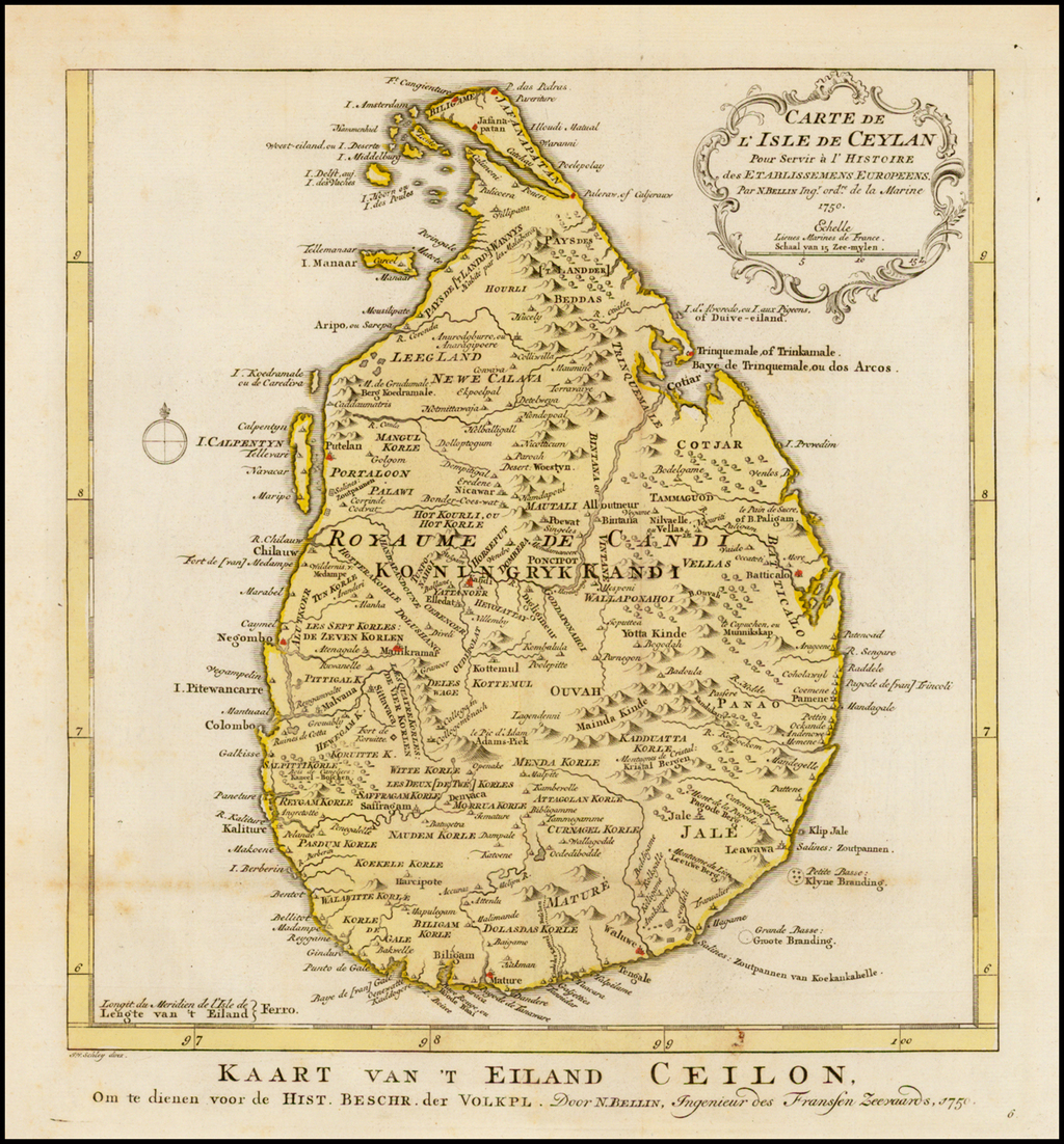 Carte De L'Isle De Ceylan . . . 1750 - Barry Lawrence Ruderman Antique ...