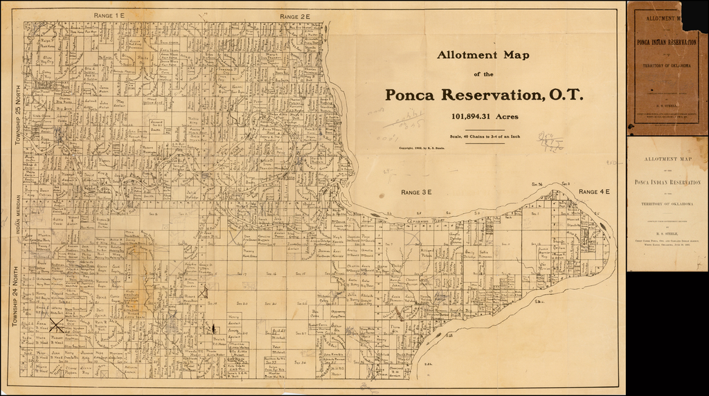 Allotment Map of the Ponca Indian Reservation in the Territory of
