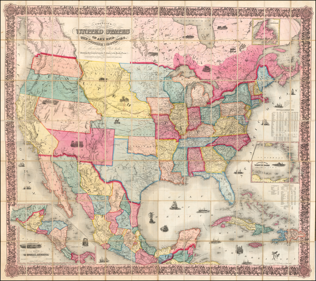Coltons Map Of The United States Of America The British Provinces