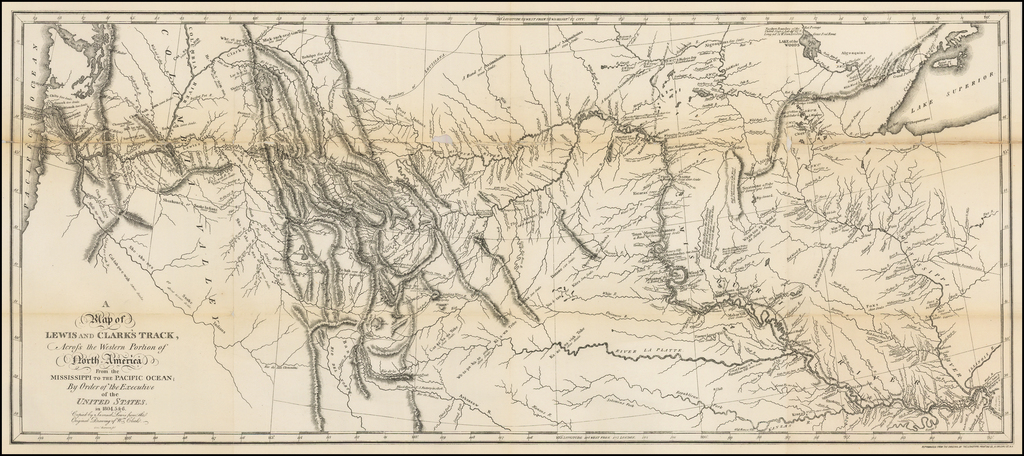 A map of Lewis and Clark's track across the western portion of North  America, from the Mississippi to the Pacific Ocean : by order of the  executive of the United States in