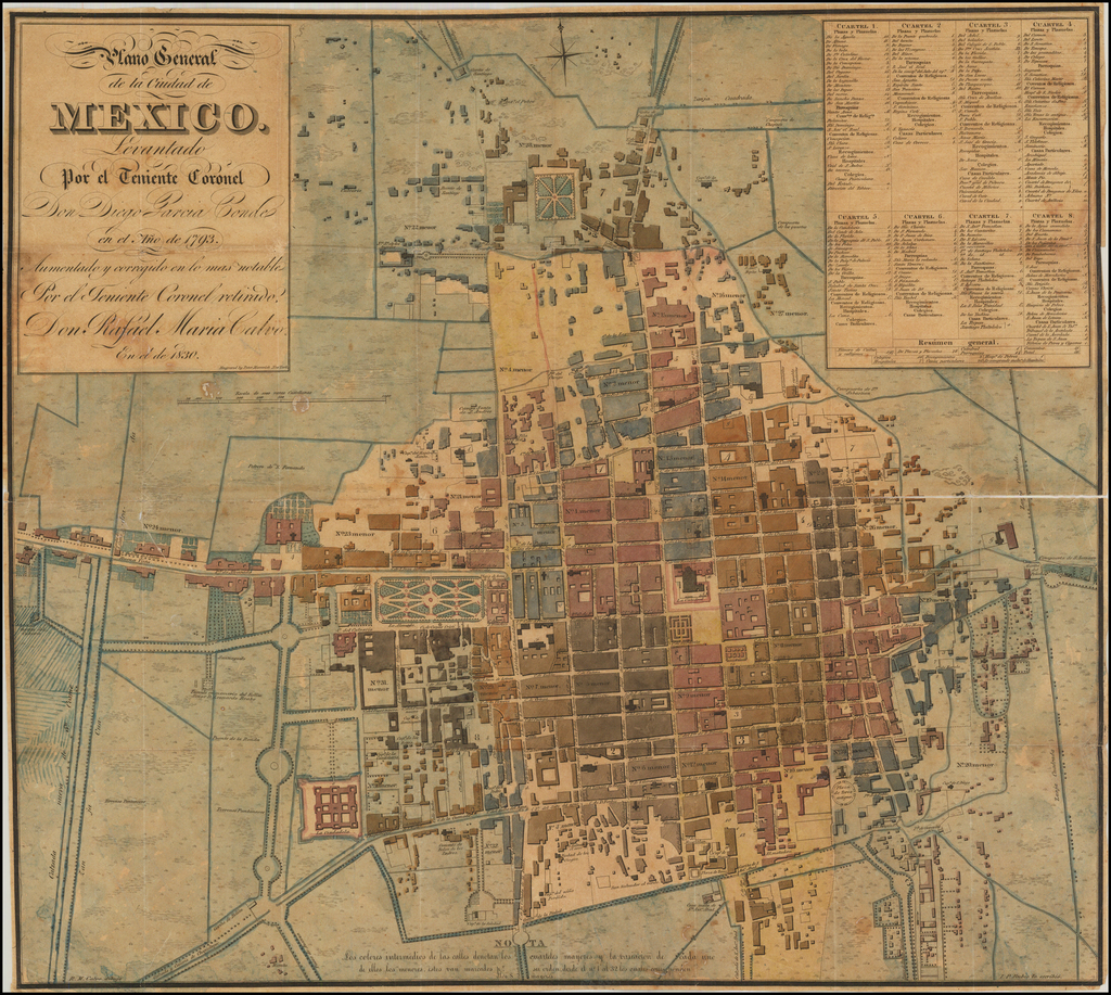 Plano General de la Ciudad de Mexico. Levantado Por el