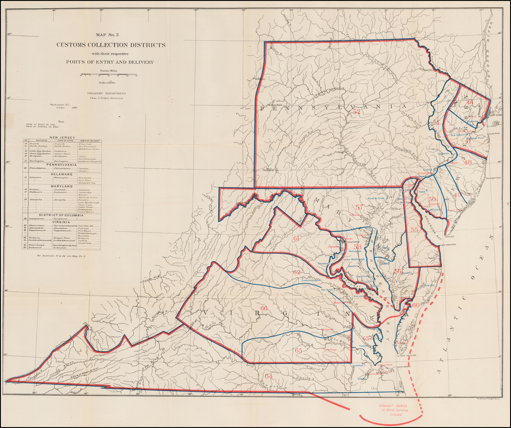 Map No. 2 Customs Collections Districts with their respective Ports of