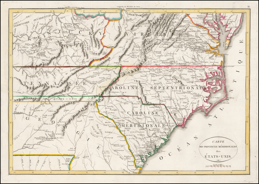 Carte Des Provinces Meridionales des Etats-Unis - Barry Lawrence ...