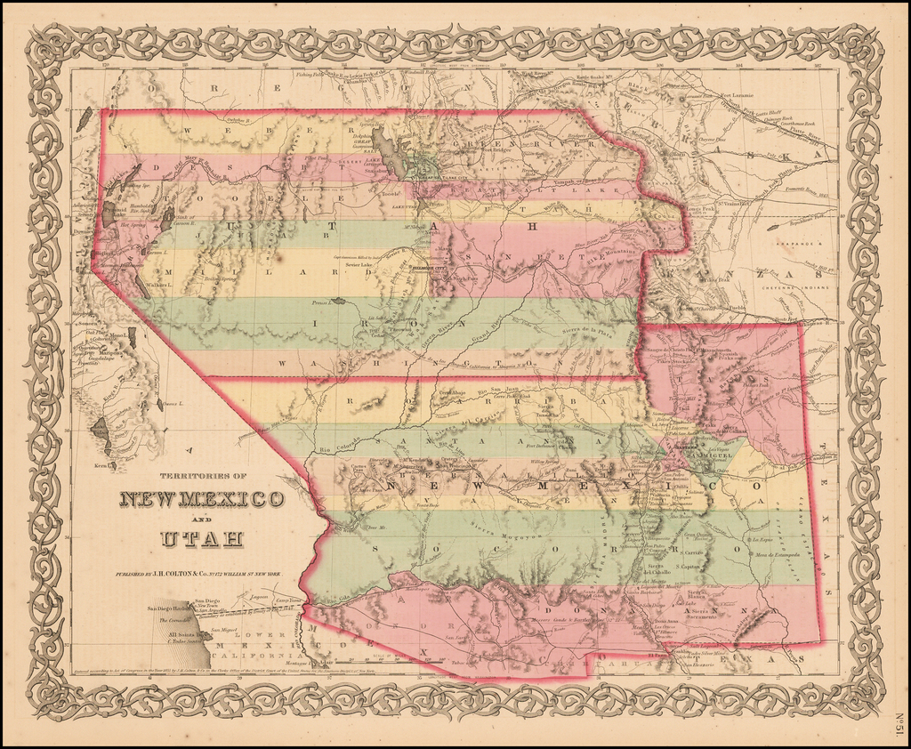 Territories of New Mexico and Utah Barry Lawrence Ruderman Antique Maps Inc.