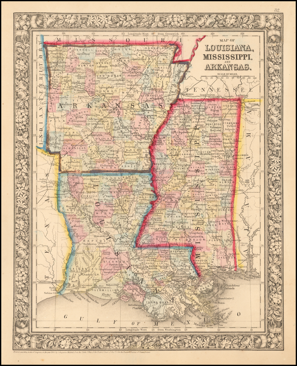 Arkansas Mississippi Louisiana Southern U.S. 1870 Mitchell