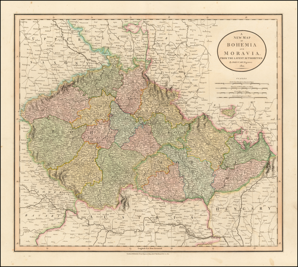 A New Map of Bohemia or Moravia, from the Latest Authorities . . .1801