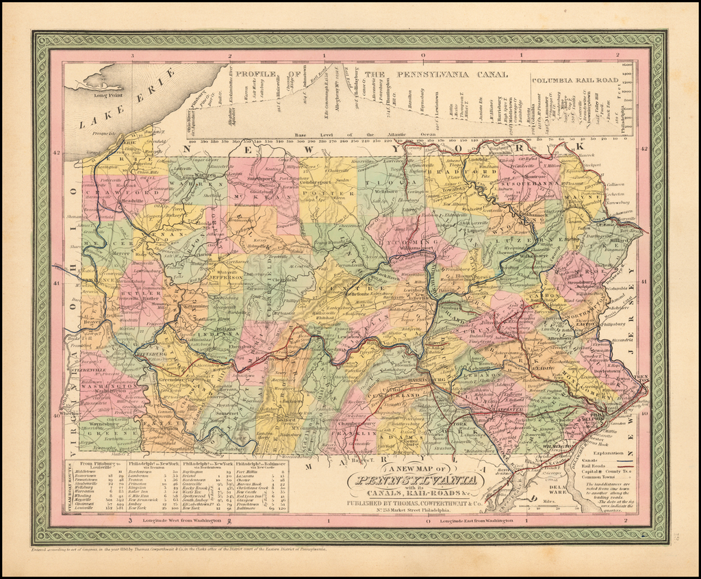 A New Map of Pennsylvania with Its Canals, RailRoads &c Barry