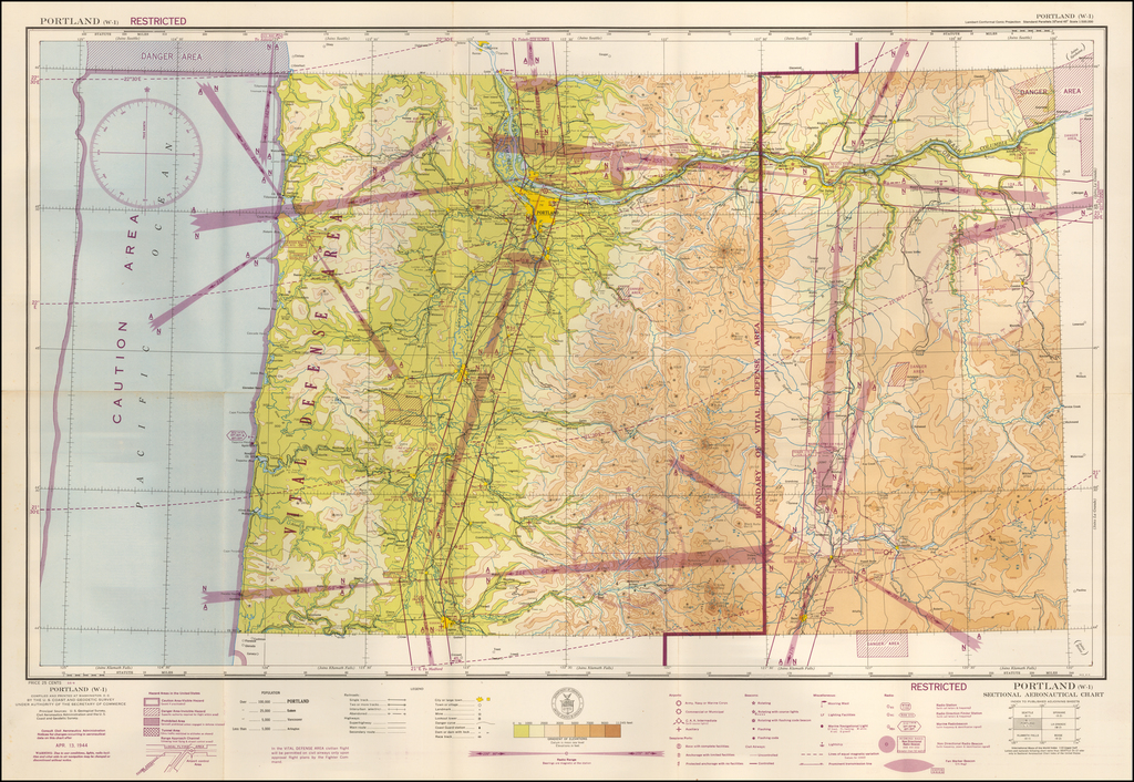 (Restricted) Portland . . . Sectional Aeronautical Chart Barry