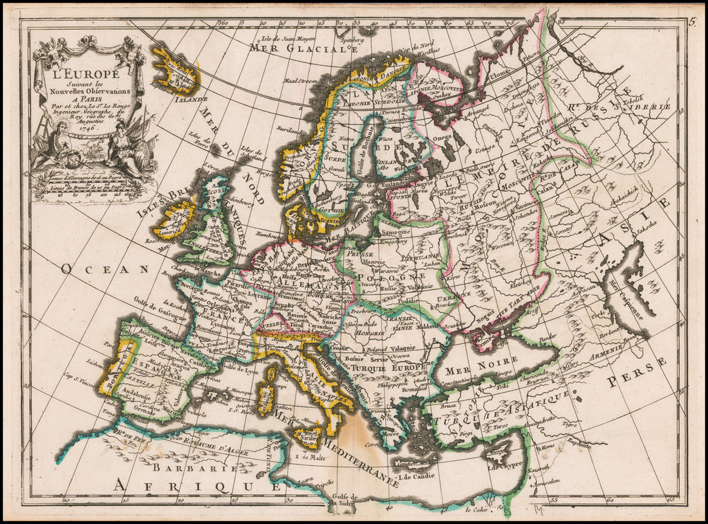 L'Europe Suivant les Nouvelles Observations . . . 1746 - Barry Lawrence ...