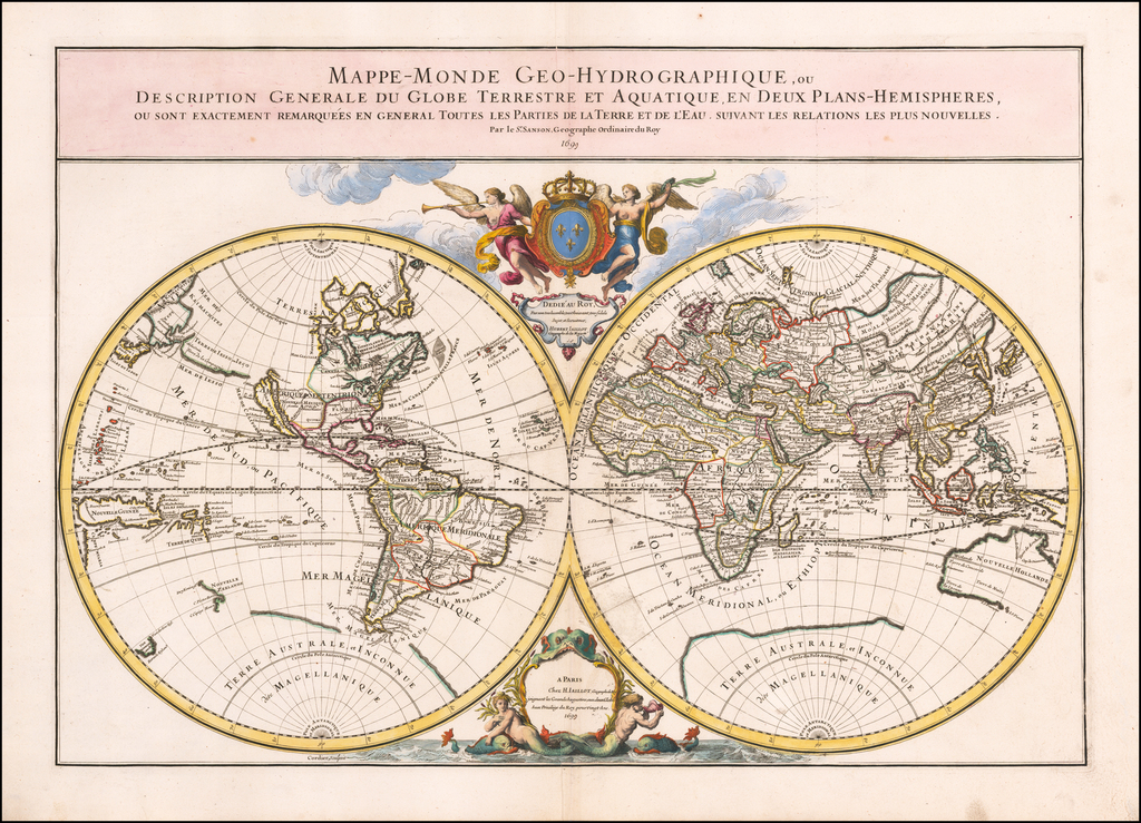 Mappe Monde Geo Hydrographique Ou Description Generale Du