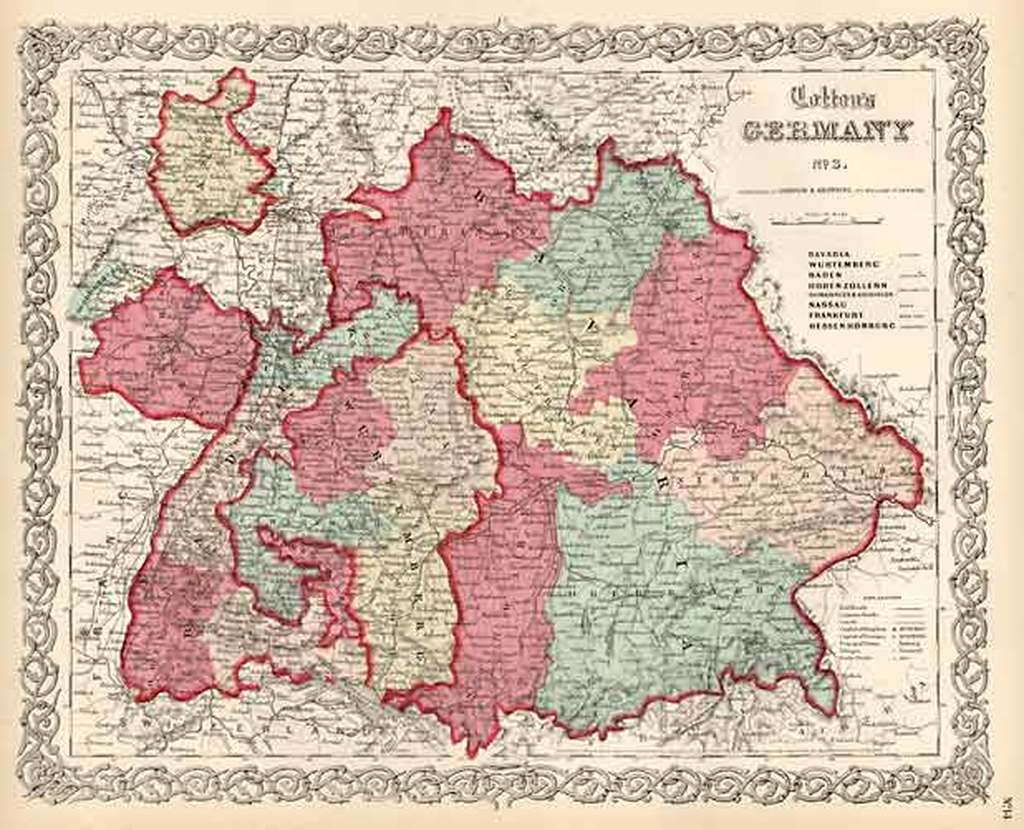 Карта германии 1850