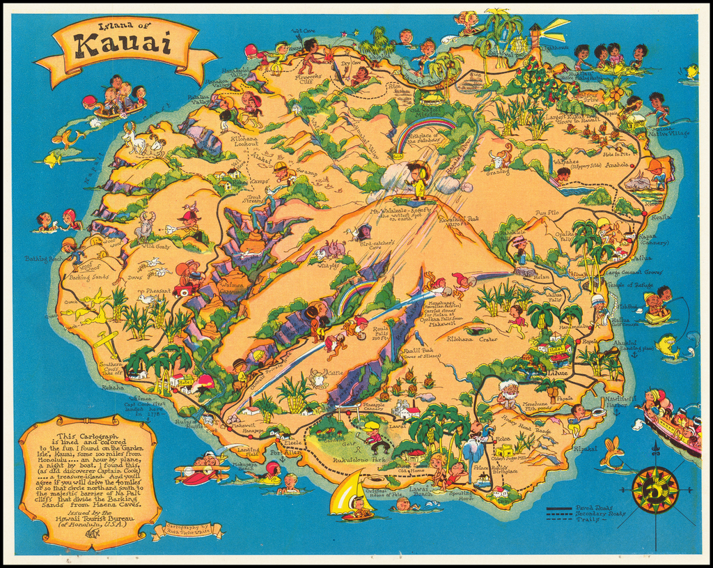 Island of Kauai - Barry Lawrence Ruderman Antique Maps Inc.