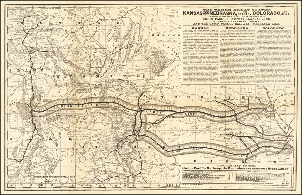 Revised Map of the Union Pacific Railway, Its Branches and Connecting