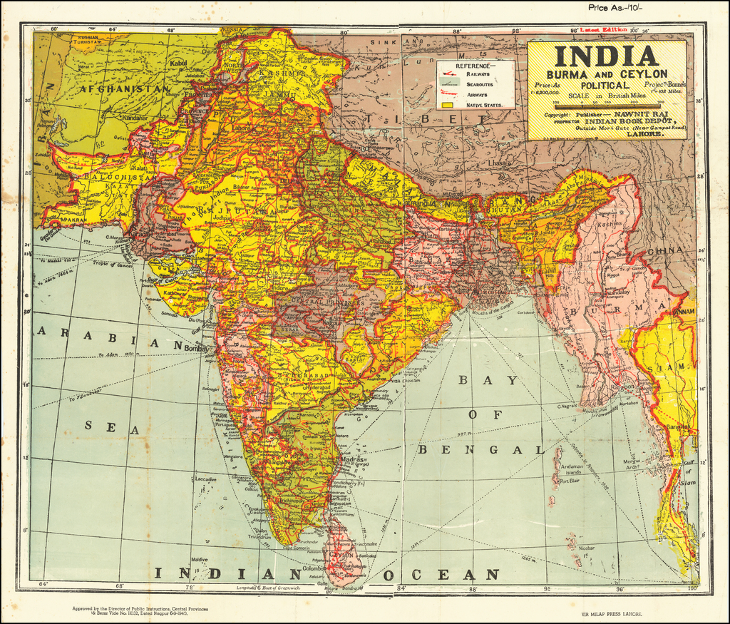 Political Map Of India Indian Book Depot 9643