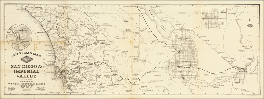 San Diego Imperial Valley Barry Lawrence Ruderman Antique Maps Inc   63062 