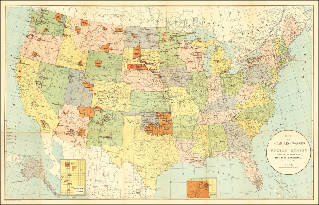 Map Showing Indian Reservations Within The Limits of the United States ...