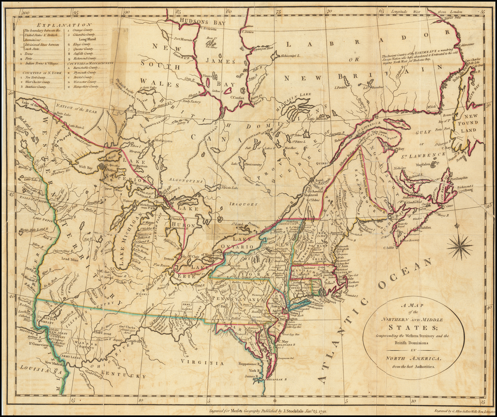 A Map of the Northern and Middle States; Comprehending Western ...