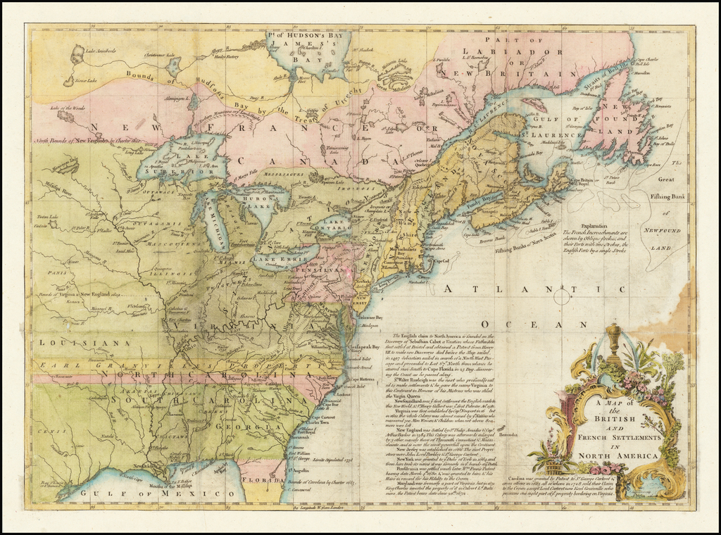 A Map of the British and French Settlements in North America Barry