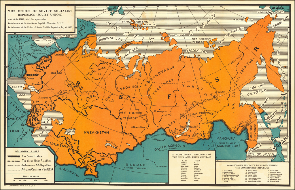 Soviet Union Republic's Map