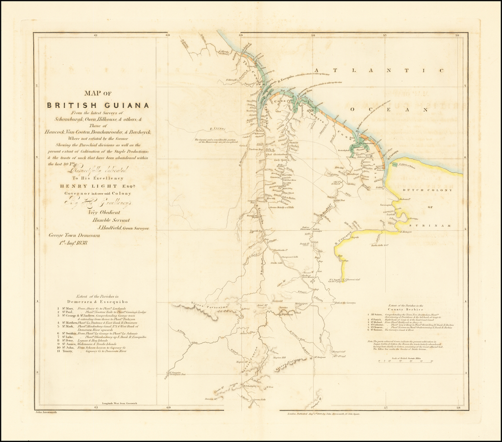 Map of British Guiana From the latest Surveys of Schomburgk, Owen