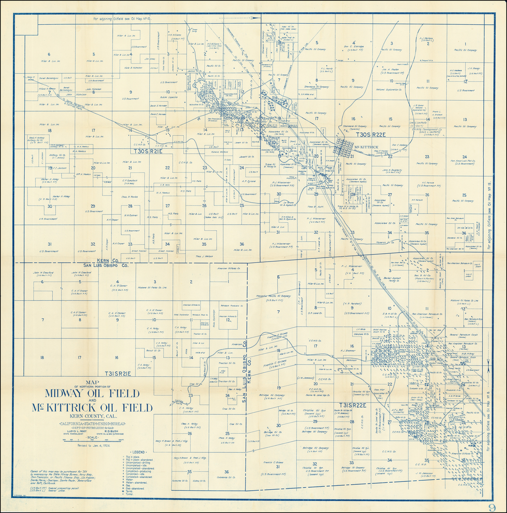 Map of Northern Portion of Midway Oil Field and McKittrick Oil Field