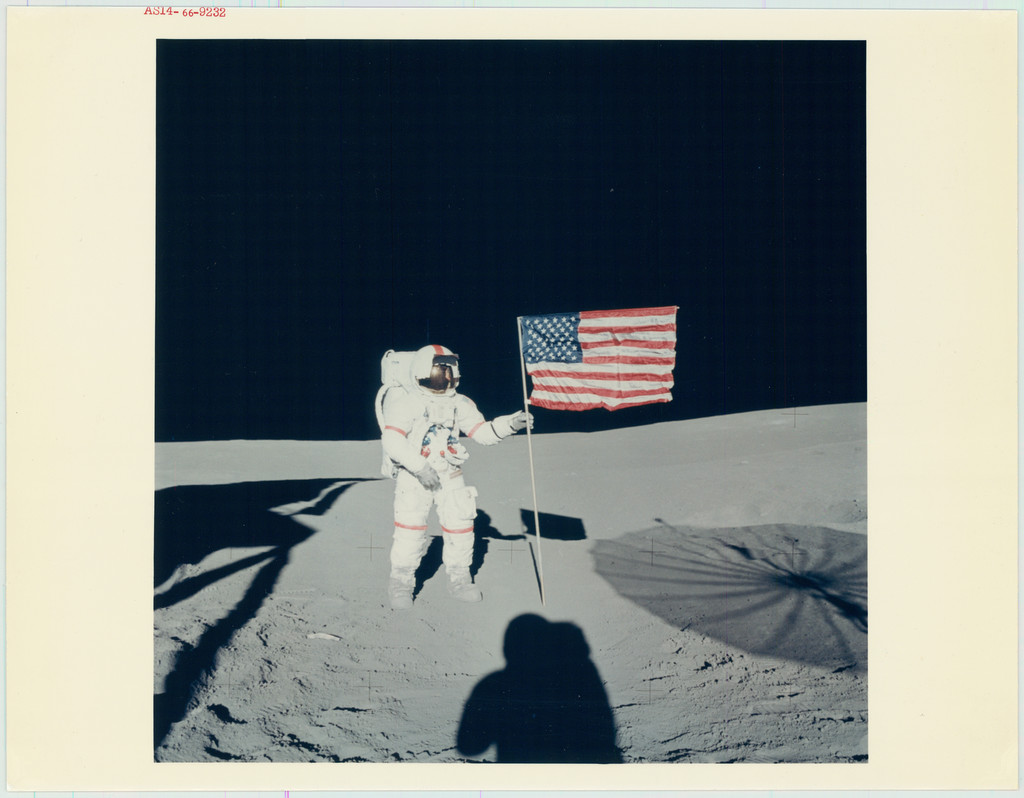 (Apollo 14) Alan Shepard and the American flag on the Moon, February ...