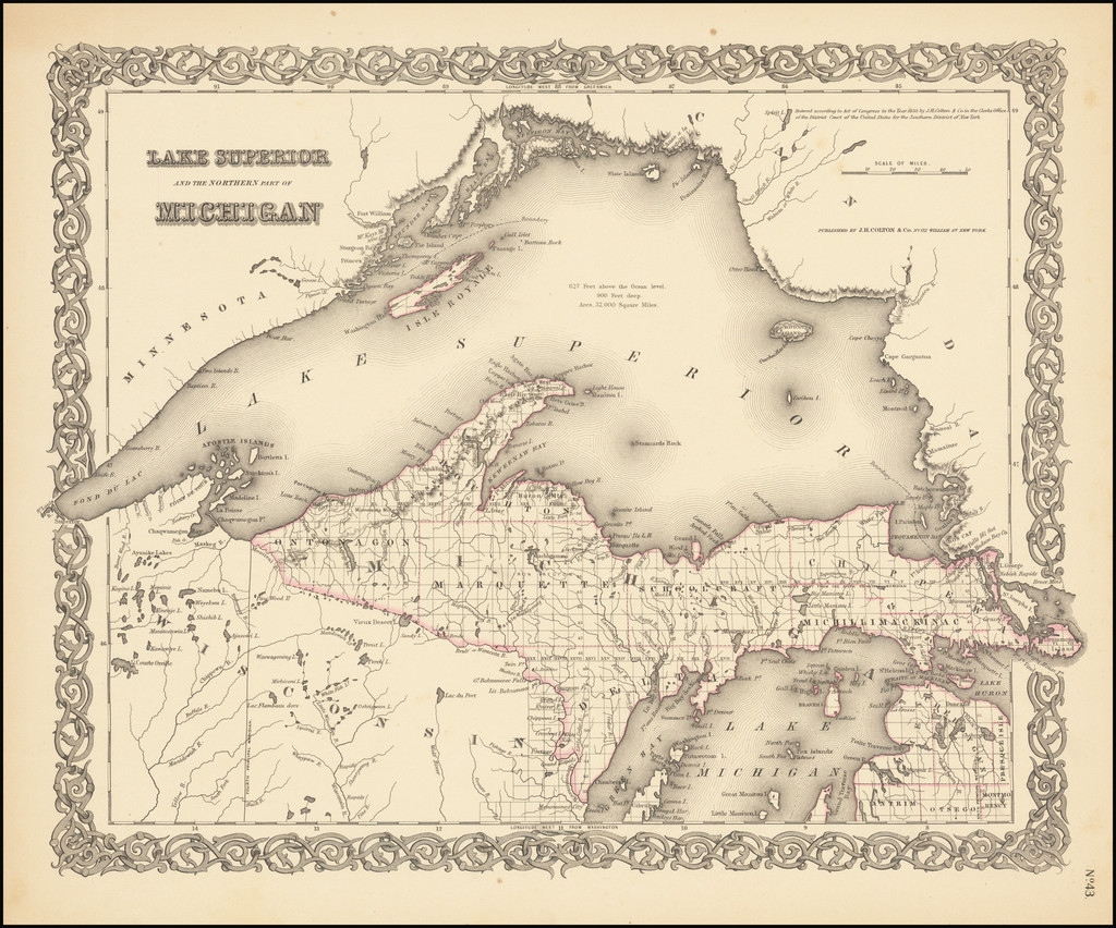 Lake Superior And The Northern Part Of Michigan Barry Lawrence Ruderman Antique Maps Inc 0366