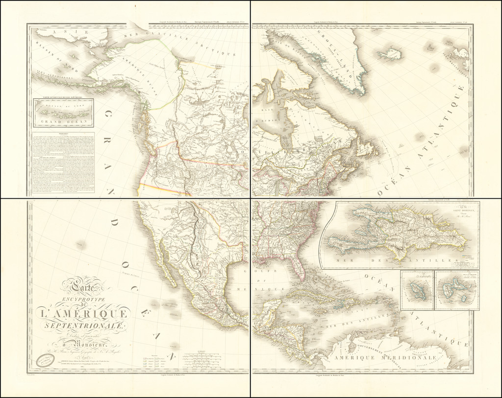 United States, Plains, Rocky Mountains, Pacific Northwest and North America Map By Adrien-Hubert Brué