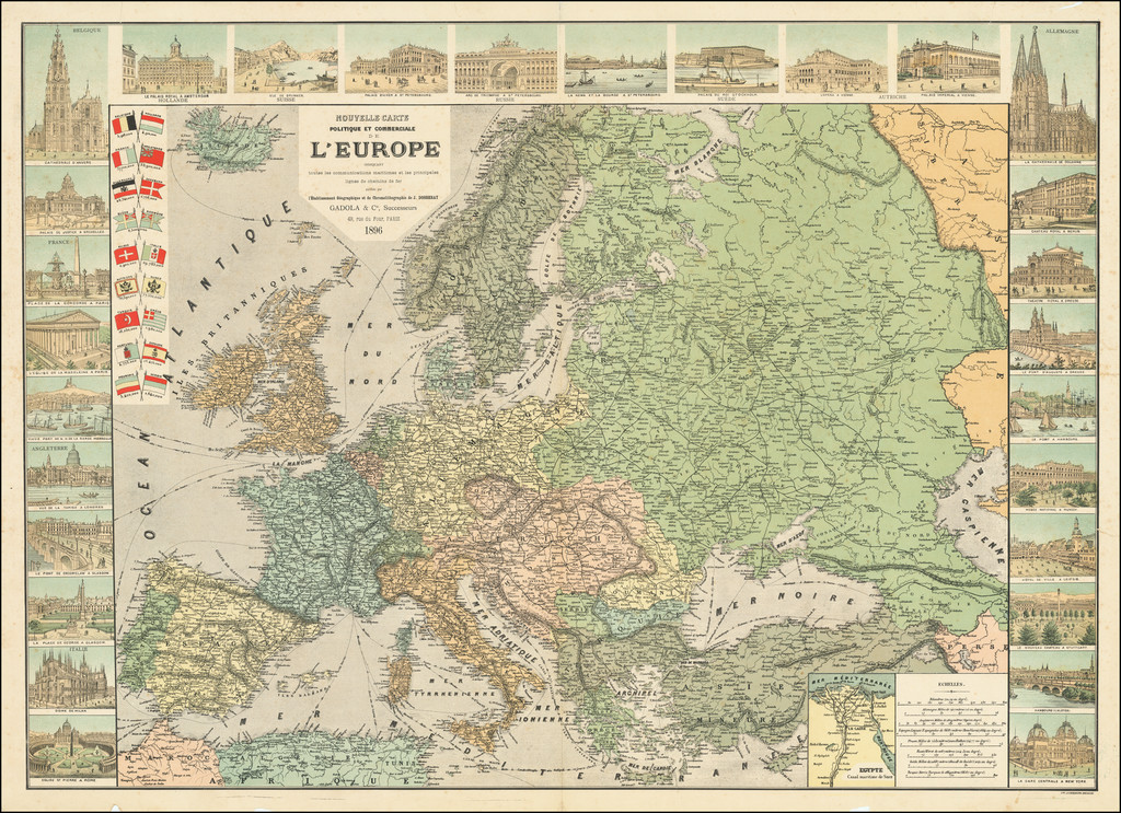 Nouvelle Carte Politique et Commerciale due L'Europe indiquant toutes ...