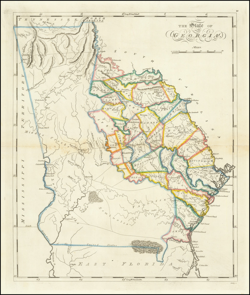 The State of Georgia - Barry Lawrence Ruderman Antique Maps Inc.