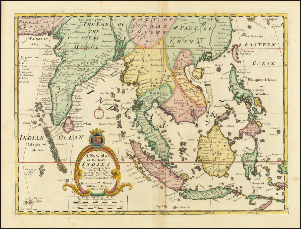 A New Map of the East Indies, Taken from Mr. De Fer's Map of Asia ...