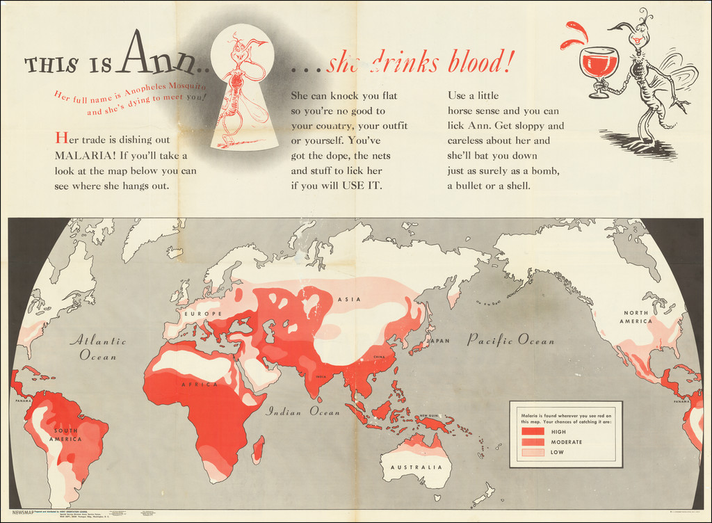World, World War II, Curiosities and RBMS FAIR 2021 Map By Theodor Seuss Geisel / Newsmap
