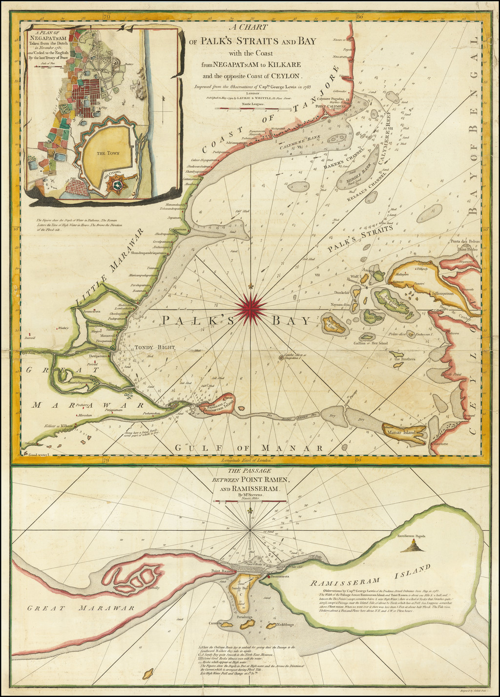 A Chart Of Palk S Straits And Bay With The Coast From Negapatnam To   74094 